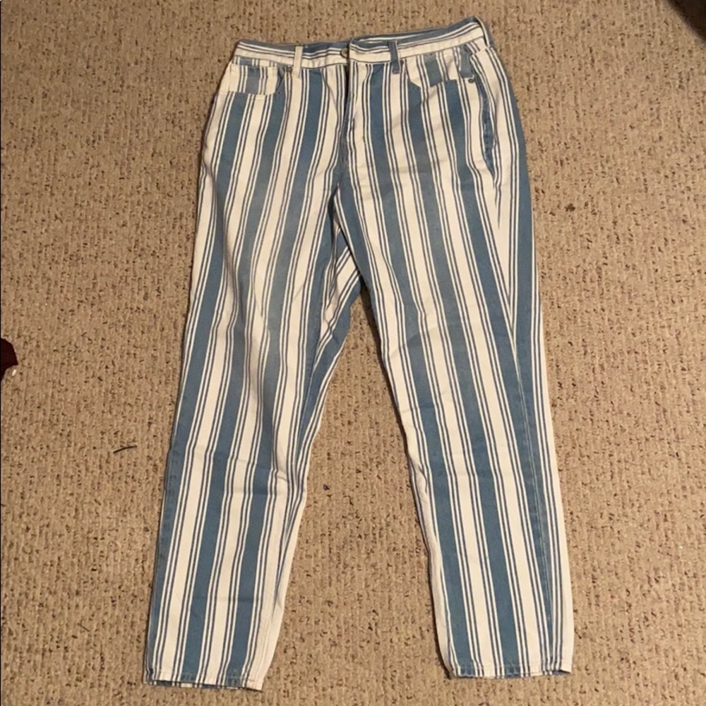American Eagle striped mom jeans